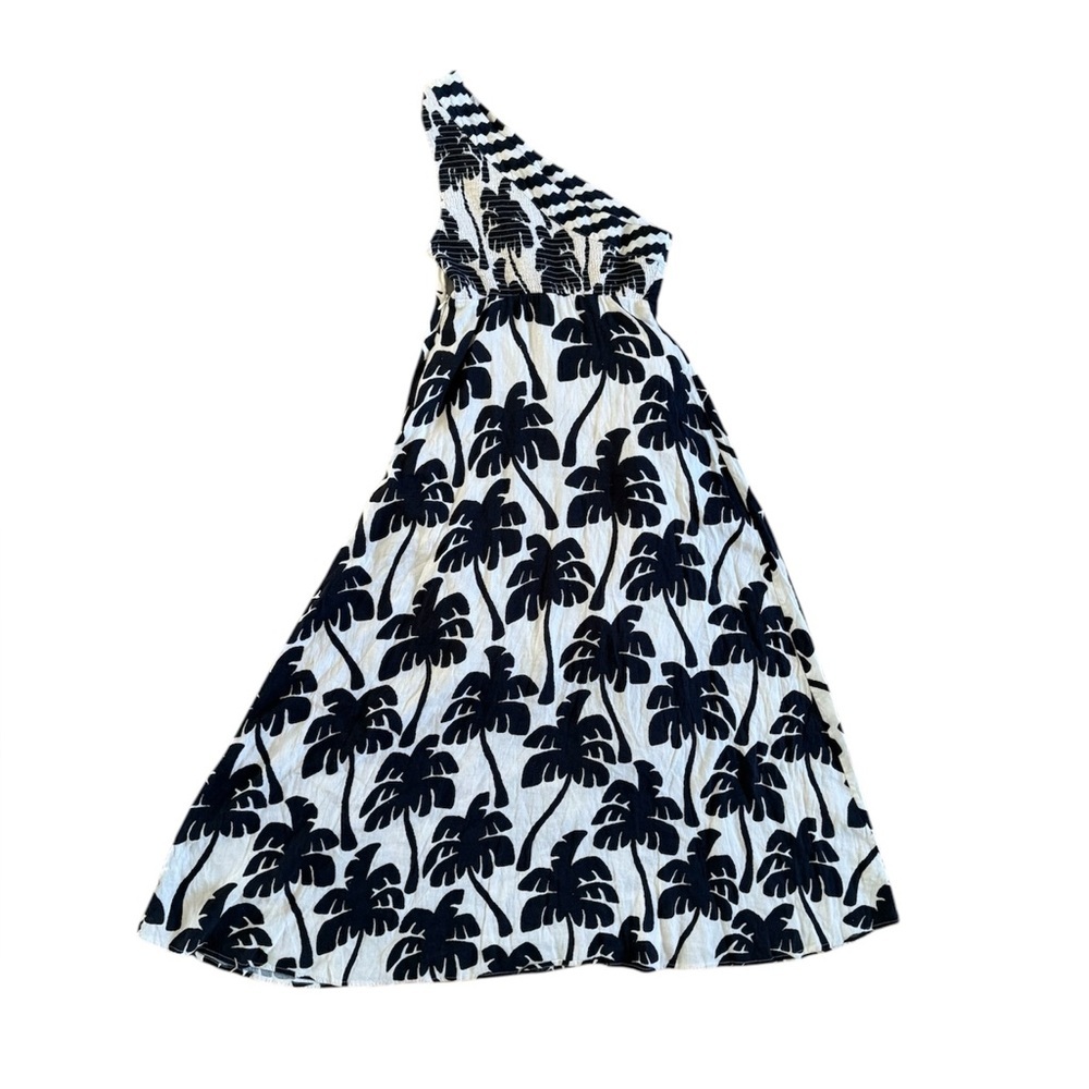 Farm Rio | One-Shoulder Black and White Palm Print Maxi Dress, Medium NWT - Picture 7 of 9
